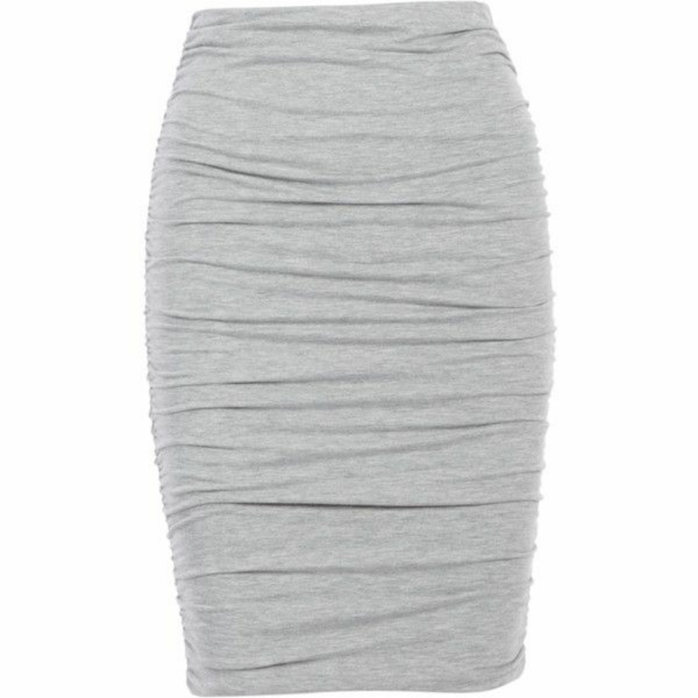 Ruched cotton skirt